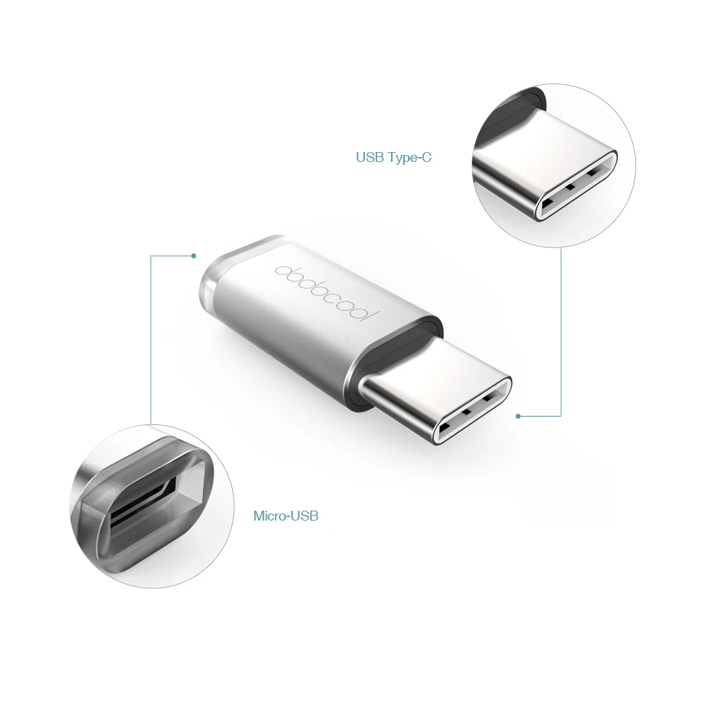 Адаптер конвертер dodocool с USB 3 1 Type C папа на Micro мама для Samsung Xiaomi mi5 4C redmi pro OnePlus 2