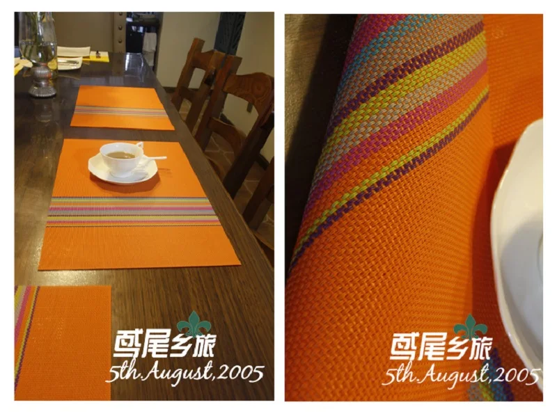 

Orange Rainbow Hemp coarse stria cotton crochet lace garden coffee table cover cloth tablecloths Placemat pads doily 30*45cm