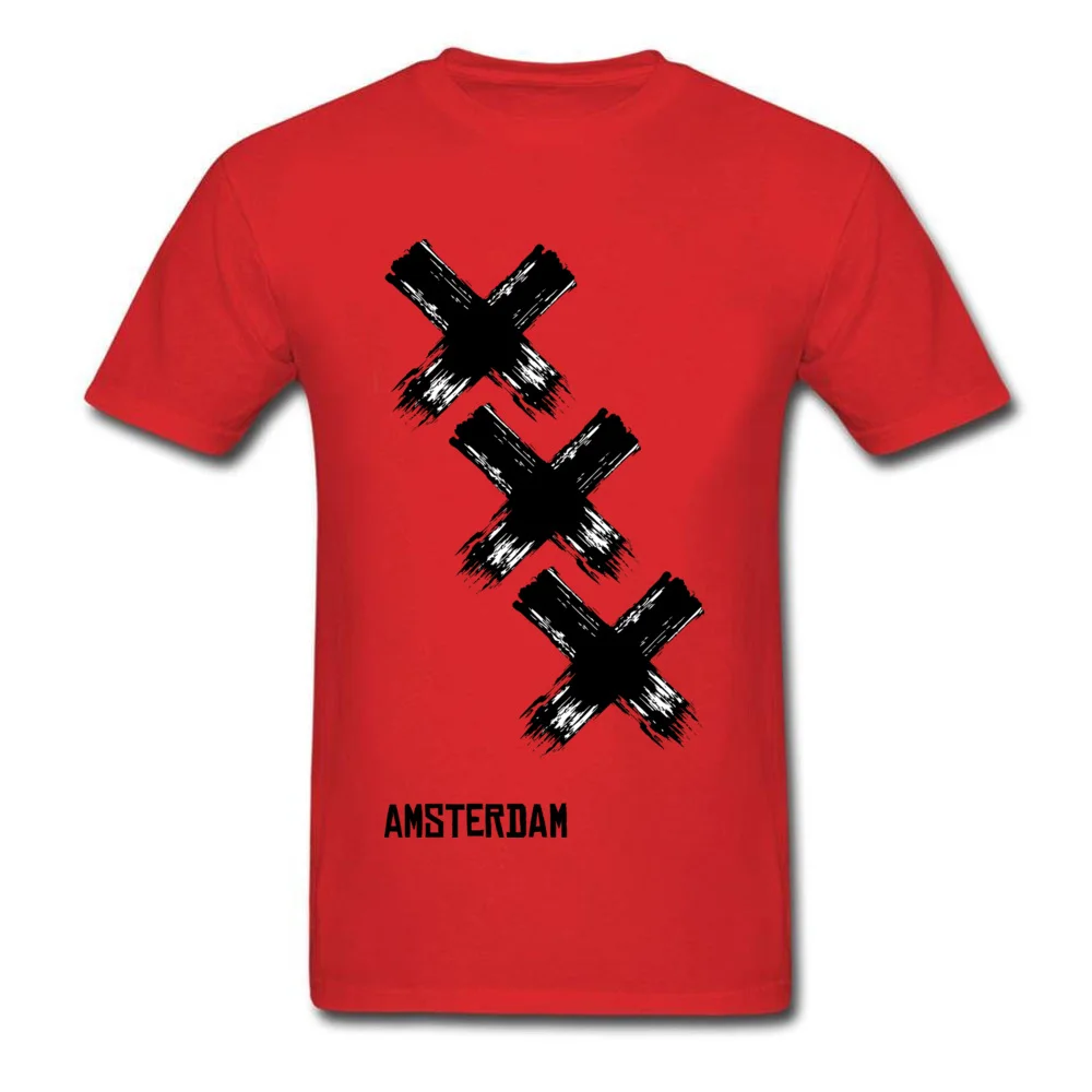 Tops & Tees Amsterdam Dry Brush Summer Discount Normal Short Sleeve 100% Cotton Crew Neck Mens T Shirts Normal Tops Tees Amsterdam Dry Brush red
