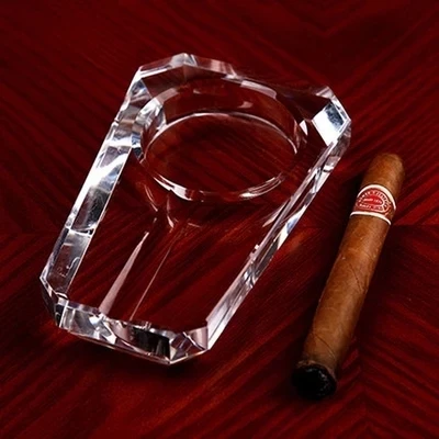 

Crystal Glass Cigar Cigarette Ashtray Decorative Tobacco Ash Tray Smoking Utility Novelty Trinket Ornament Craft Accessories