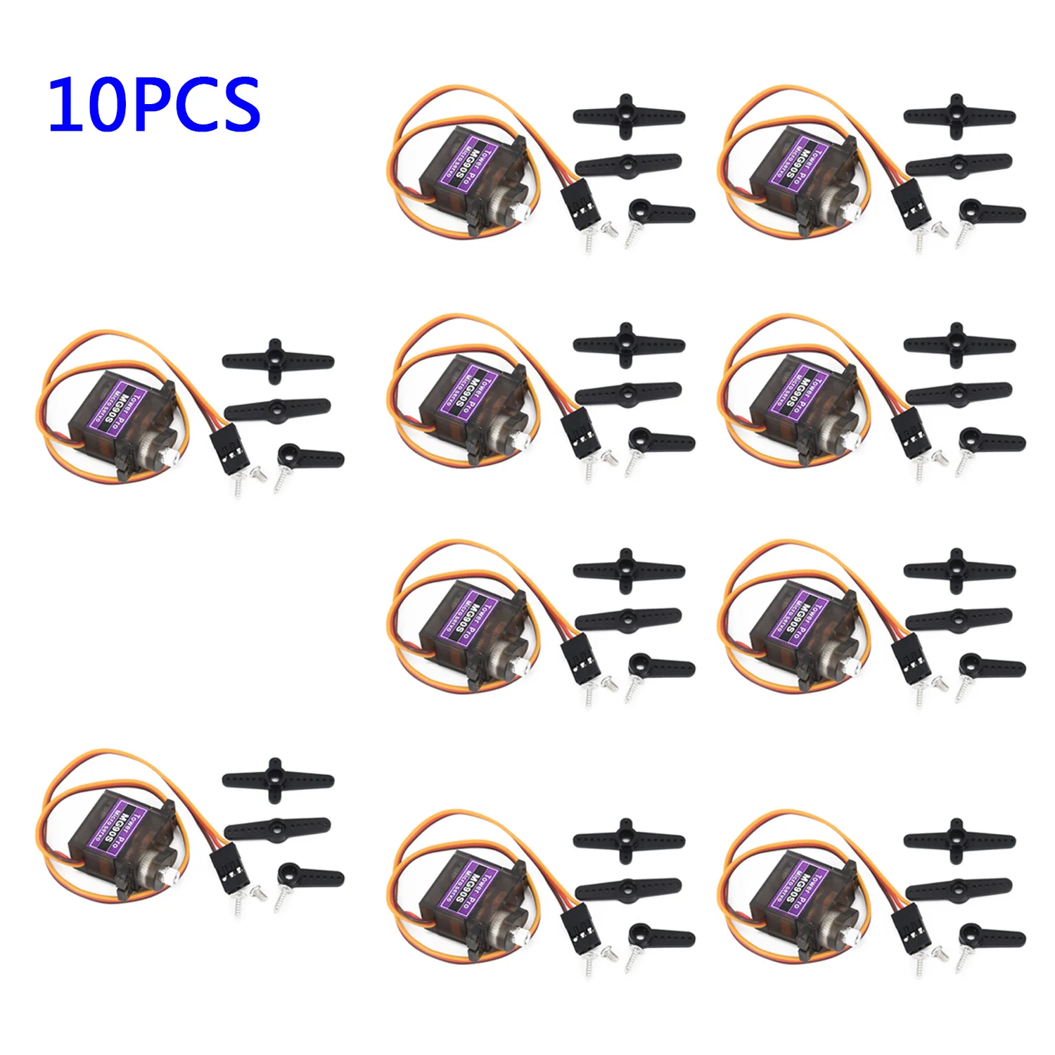 

10pcs MG90S Micro Metal Gear Motor for RC Plane Helicopter Boat Car 4.8V-6V