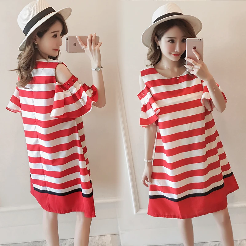 

Casual Striped Maternity Clothes Pregnancy Dress Patchwork Fashion Pregnancy Clothing Of Pregnant Women Premama