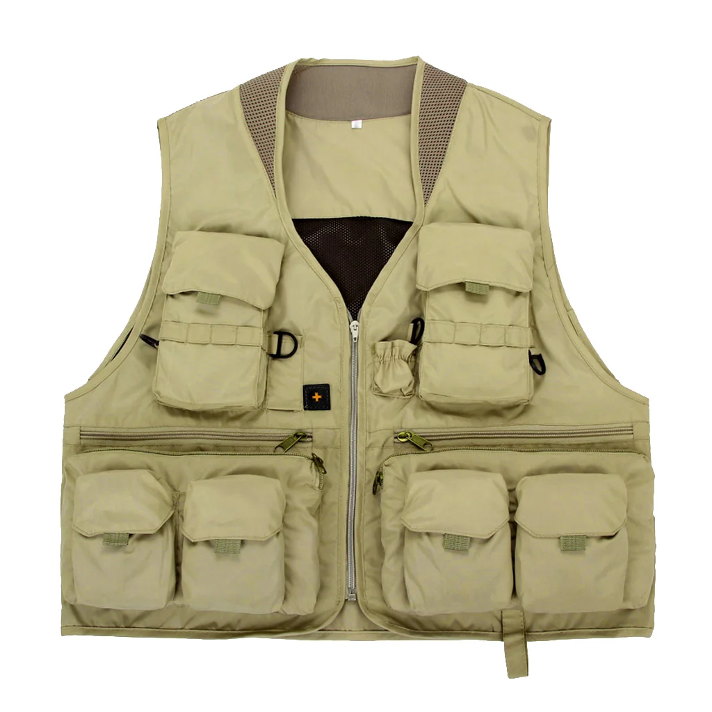 XL Khaki Мульти Карманный Открытый фотография Охота Рыбалка жилет куртка для кемпинга Туризм Альпинизм туристическое снаряжение аксессуары - Цвет: XL Khaki