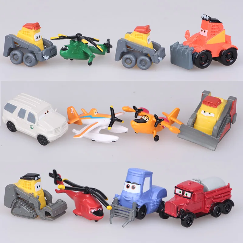 

2016 NEW hot 6CM Planes: Fire and Rescue Toys 12 pcs/set Best action figure toys Christmas gift doll