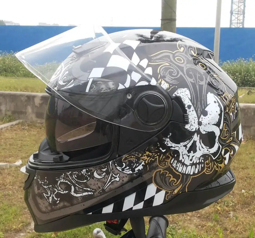 2019 для ARAI черный череп с двумя линзами мужчин шлем бега мотоциклетный жесткая