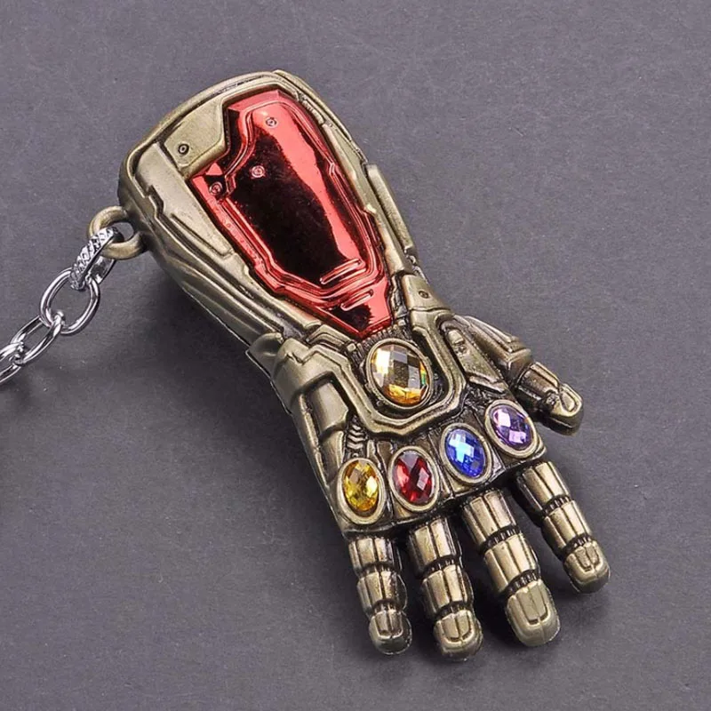 Брелок с героями Marvel Мстители Капитан Америка щит брелок Тор Брелок для ключей в форме молотка танос брелоки Железный человек металлические подвески, брелоки - Цвет: Thanos 8