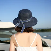 Женская шляпа Корейская версия Рыбацкая шляпа повседневное козырек средство для защиты от солнца Соломенная туристическая Шляпа Пляжная Солнцезащитная шляпа женская летняя