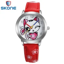 SKONE Cute Cat Watches for Girls Women Fashion Simple Quartz Watch Woman s Wristwatch Casual Style