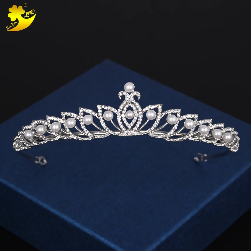 

Xinyun Pearl Rhinestone Bride Crown Headdress Sweet And Cute Wedding Hair Accessories Wedding Dress Show Crown Tiara Accessories