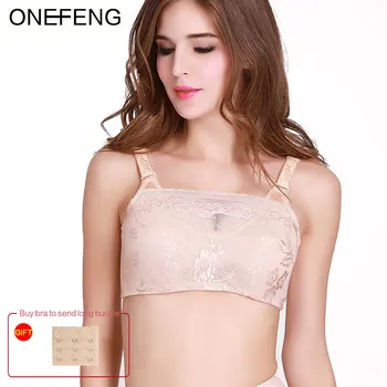 

ONEFENG 6016 75-95ABC Silicone Breast Form Bra Designed with Pockets Bra for Artificial Prosthesis Breast Cancer Women