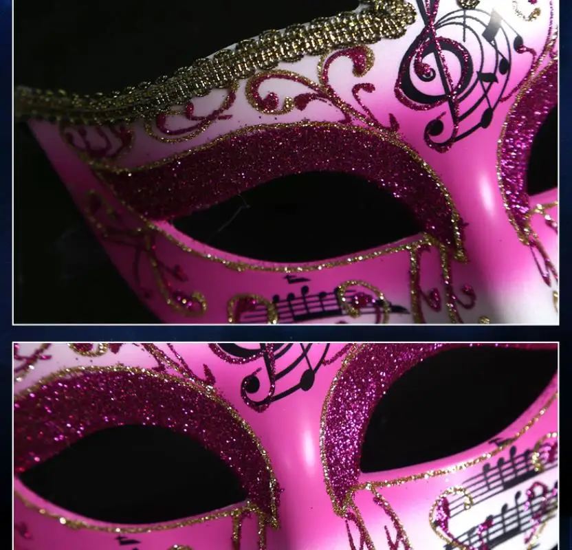 Half Face Lady Crown Half Face Mask Gentleman Party Christmas Ball Venetian Mask Gold Powder Decoration Goddess Cosplay
