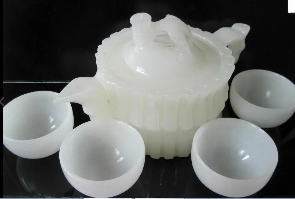 

Chinese Beautiful hand-carved natural Afghanistan tea and wine cup full pot