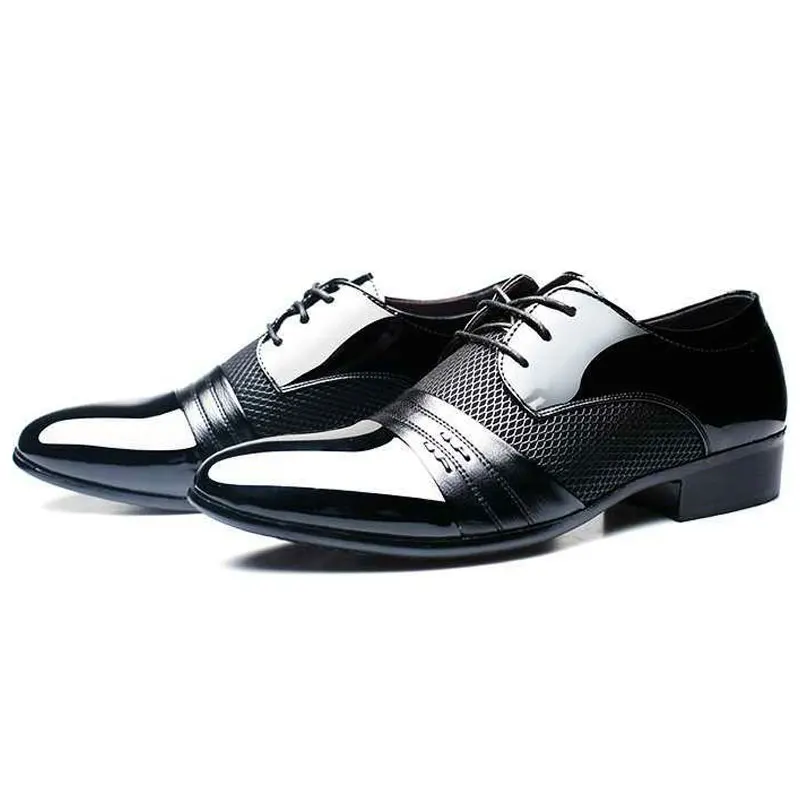 Осенние мужские классические модельные туфли; оксфорды; деловая Обувь На Шнуровке; официальная обувь для офиса; Мужская дышащая обувь; zapatos hombre размера плюс 38-47