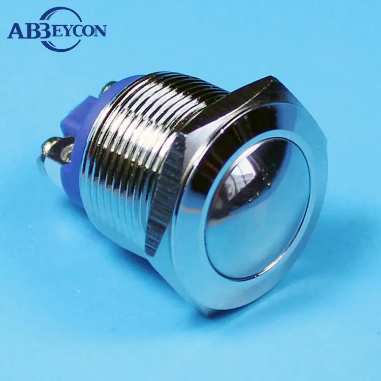 

1966 Waterproof switch ball head momentary 1NO metal button switch 19mm switch