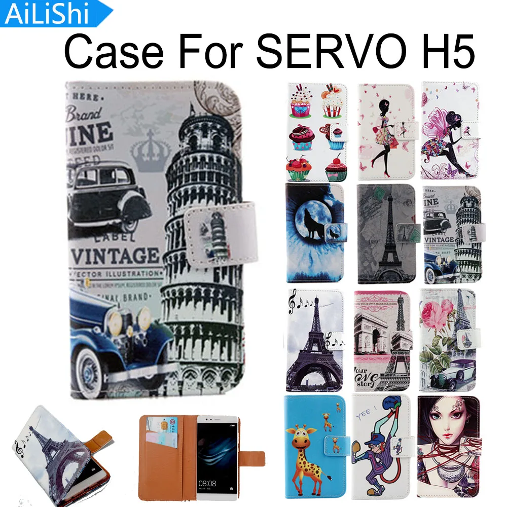 

AiLiShi Flip PU Leather Case For SERVO H5 Case New Arrive Cartoon Painted Protective Cover Skin In Stock