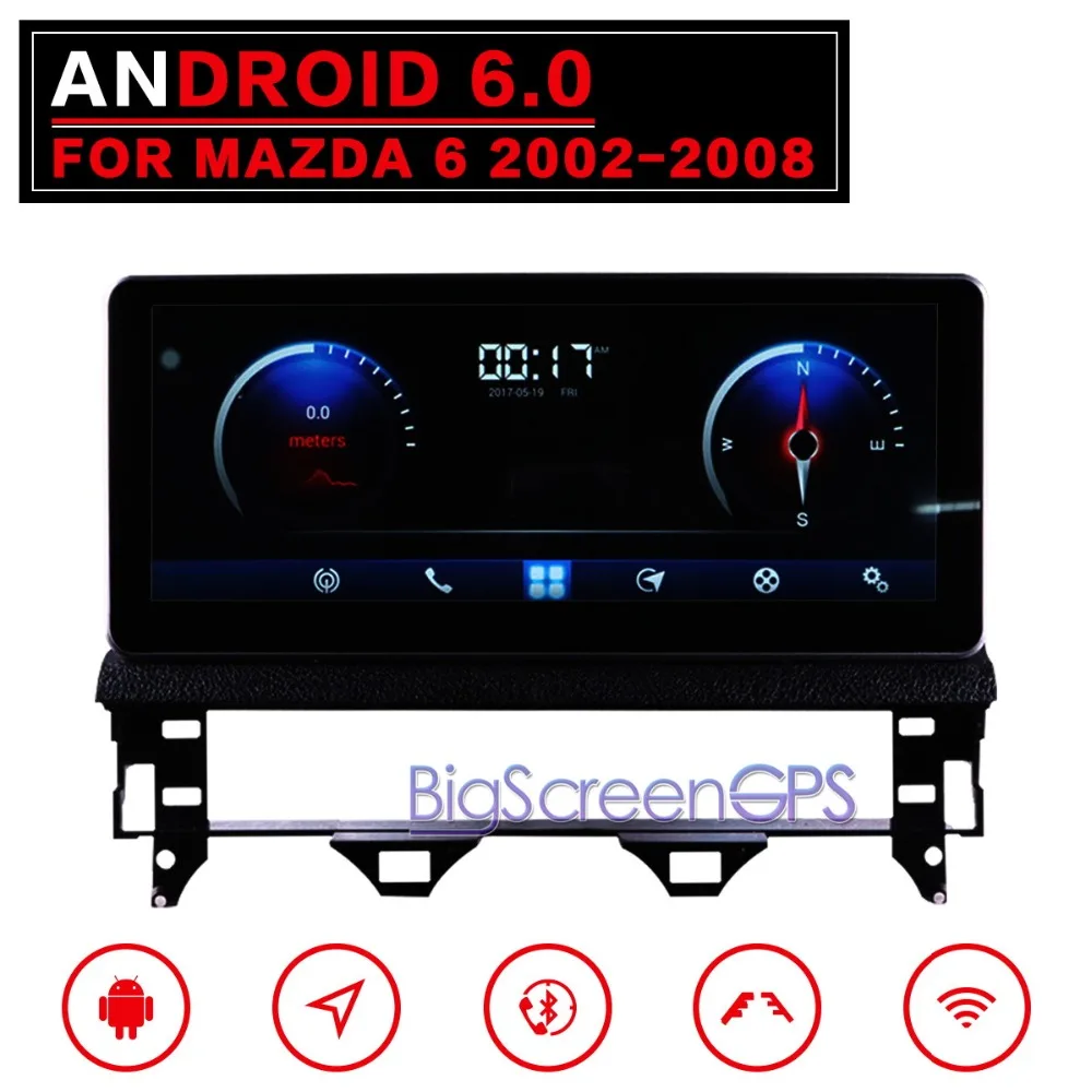 BigScreen новейший Android 6 0 ROM 32/64 GB Автомобильный радиоприемник GPS навигатор для Mazda 2002