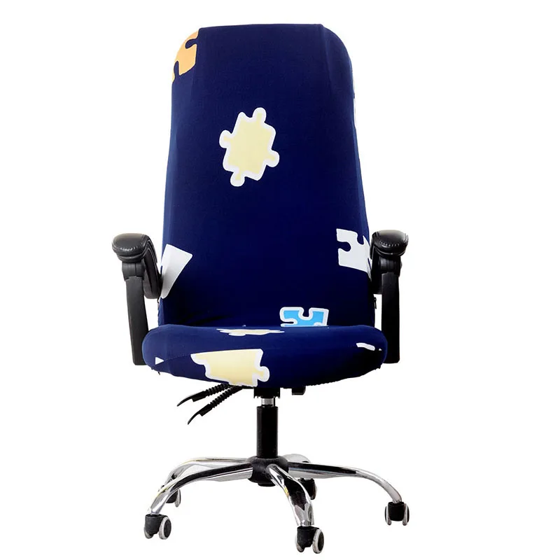 Эластичные чехлы для сидений для компьютерных стульев, Полиэстеровые эластичные тканевые Чехлы для офисных стульев, вращающиеся чехлы для стульев