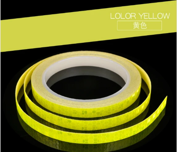 800 см/315 дюймов отражающие MTB велосипед Велоспорт Светоотражающие стикеры для мотоциклов полоса Декаль лента безопасности водонепроницаемый - Цвет: Yellow