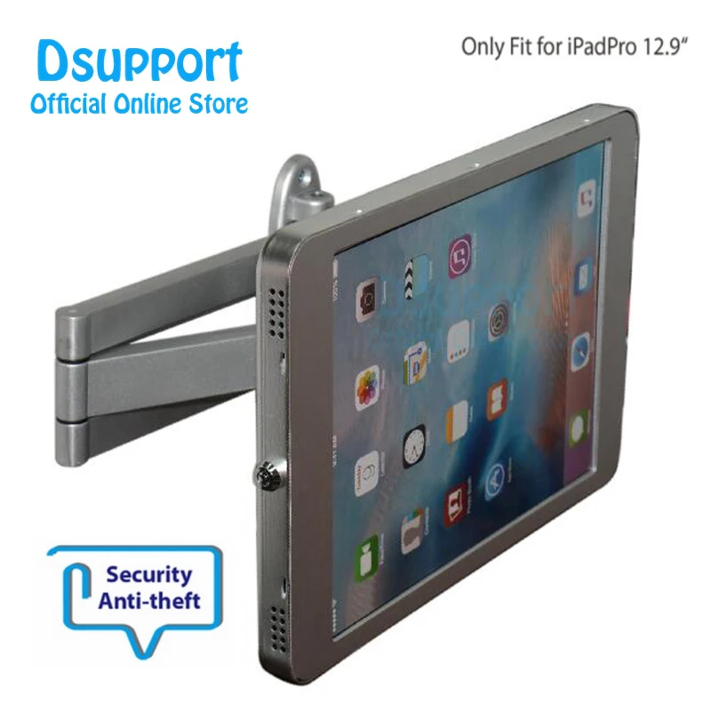 Алюминий сплав планшеты PC настенный Anti Theft дизайн дисплей стенд с замком безопасности для iPad Pro 12,9 дюйма
