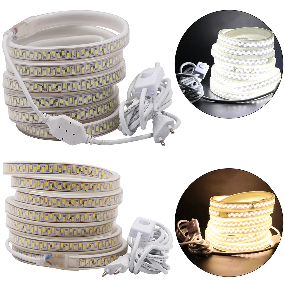 cheap High bright LED Strip Light 220V 5630 Flexible LED Tape 180LEDs m Ribbon EU plug 3m cable with on off Switch for Living Room