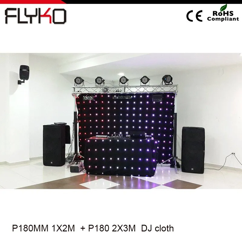 

Free shipping p18 3x2m +P18 1X2M use in one ocation led Dj decoration cloth with 1 controller