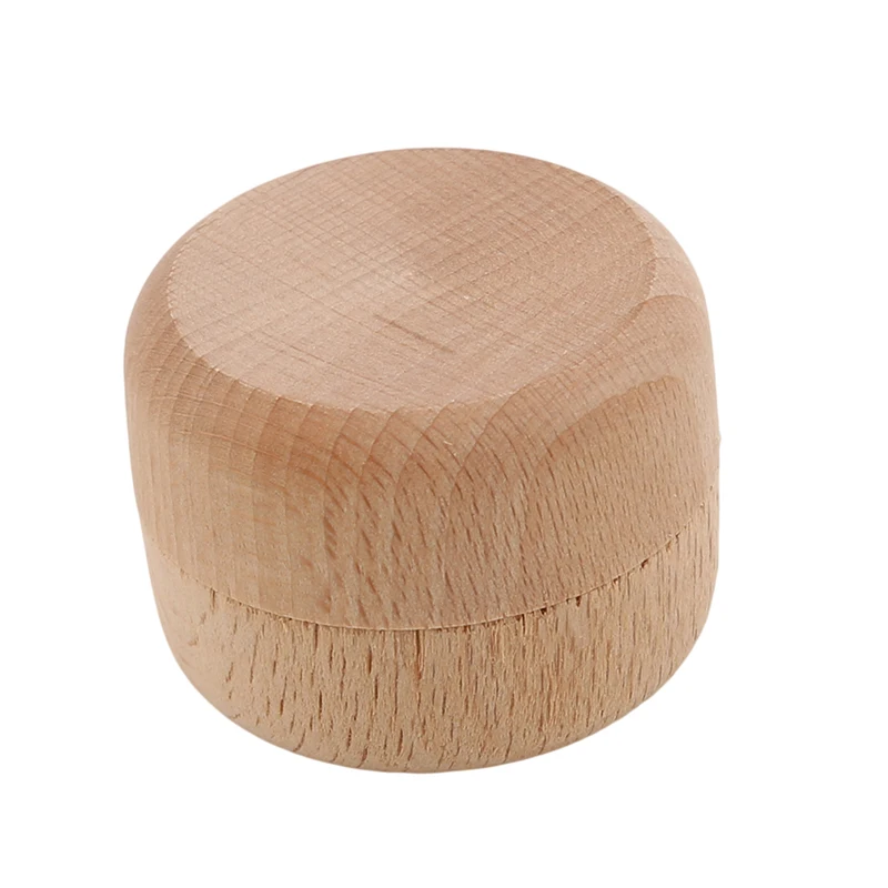 Круглая пряжка крышка круглый ящик из твердой древесины деревянная подарочная коробка для хранения Кольцо Серьги Контейнер чехол для хранения