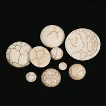 Cabochons demi-rond à dos plat, Howlite blanc bleu, perles en pierre naturelle lisse, résultats de bijoux pour bricolage, collier et Bracelet