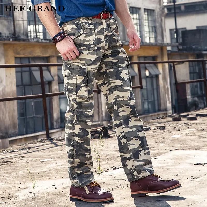 

HEE GRAND Men Casual Camouflage Pants Full Length Whole Cotton Breathable Material Spring Autumn Trousers Size 29-40 MKX1237