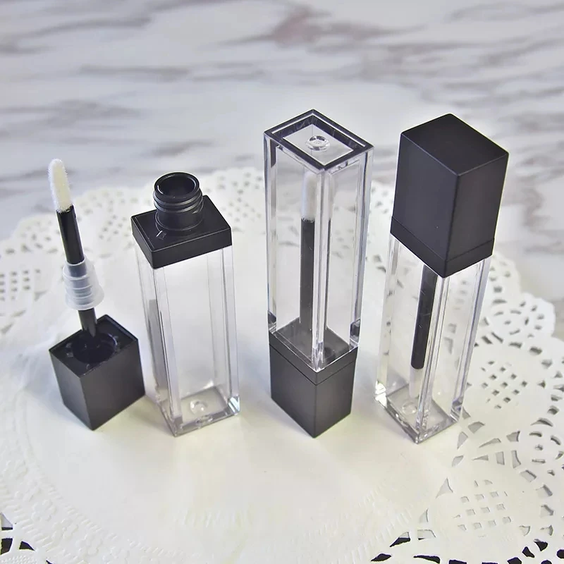 

7ml Square Flat shape Makeup Liquid Empty Lipstick Lip Gloss Tubes Transparent Cosmetic Packaging Container 50pcs/lot