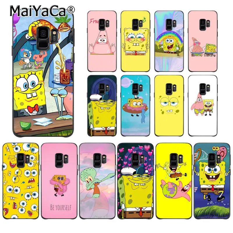

MaiYaCa SpongeBob SquarePants Sponge Bob Silicone TPU Phone Case for Samsung Galaxy S7edge S6 edge plus S10 S8 S7 S9 Plus case