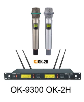 

Free shipping OK-9300/2H professional UHF/PLL true diversity wireless microphone system wireless dual handheld transmitter