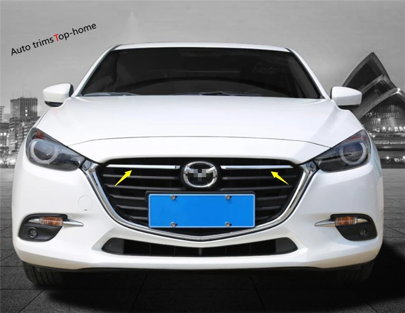 Yimaautotrims Аксессуары для Mazda 3 2017 2018 ABS Хром Передняя гоночная решетка гриль полоса