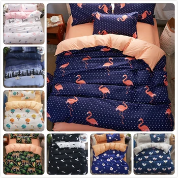 

Flamingo Pattern Duvet Cover Sheet Pillowcase 3/4 pcs Bedding Set Soft Cotton Bed Linens Single Twin Queen King Size Bedspreads