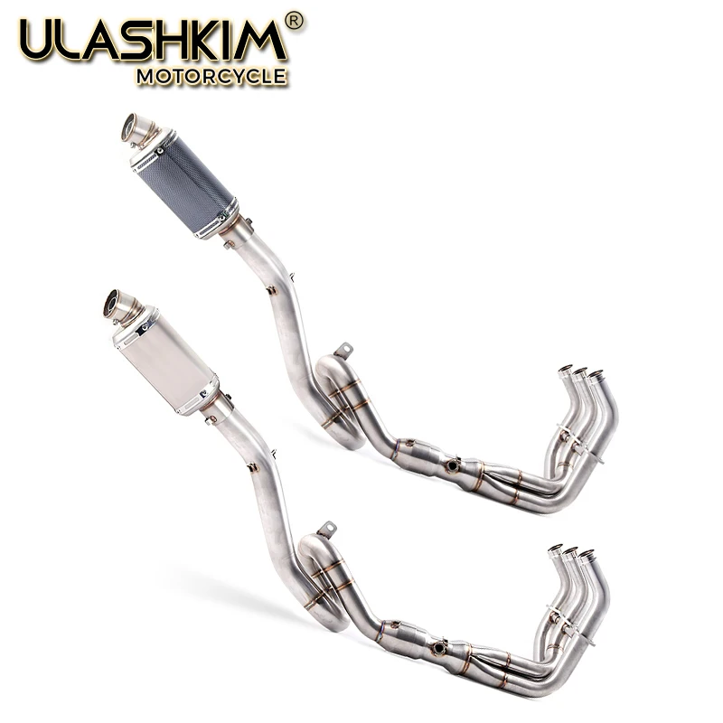 

Motorcycle Carbon Fiber Exhaust Muffler Full System Contact Middle Pipe Slip On For Yamaha MT09 FZ09 FZ-09 MT-09 2014-2018