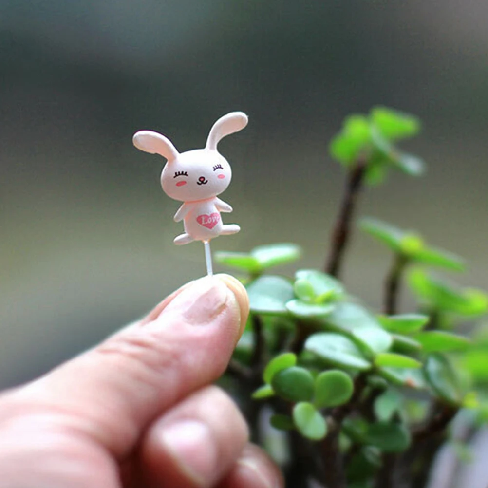 Miniatures Fixed Pin Fairy Garden Miniatures Gnomes Moss Terrariums Resin Craft Figurines For Home Decoration 100Pcs miniature figurines