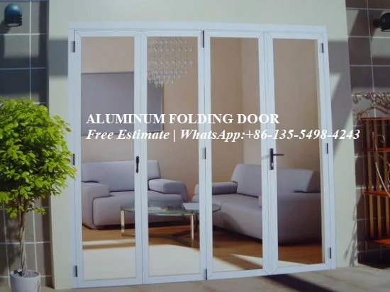  Aluminum folding door for restaurantWood color surface treatment aluminium profile 70 series glass 