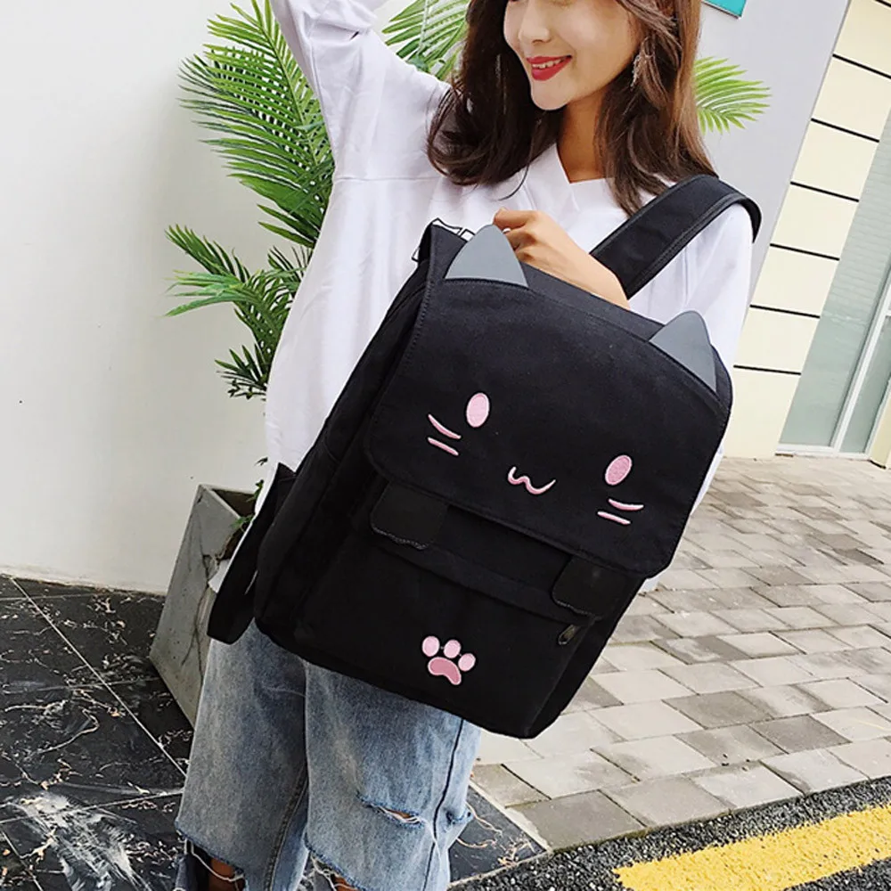 

School Bags For Teenage Girls 2019 Fashion Cartoon Canvas Backpack Kawaii Cute Large Capacity Travel Backpack mochilas mujer