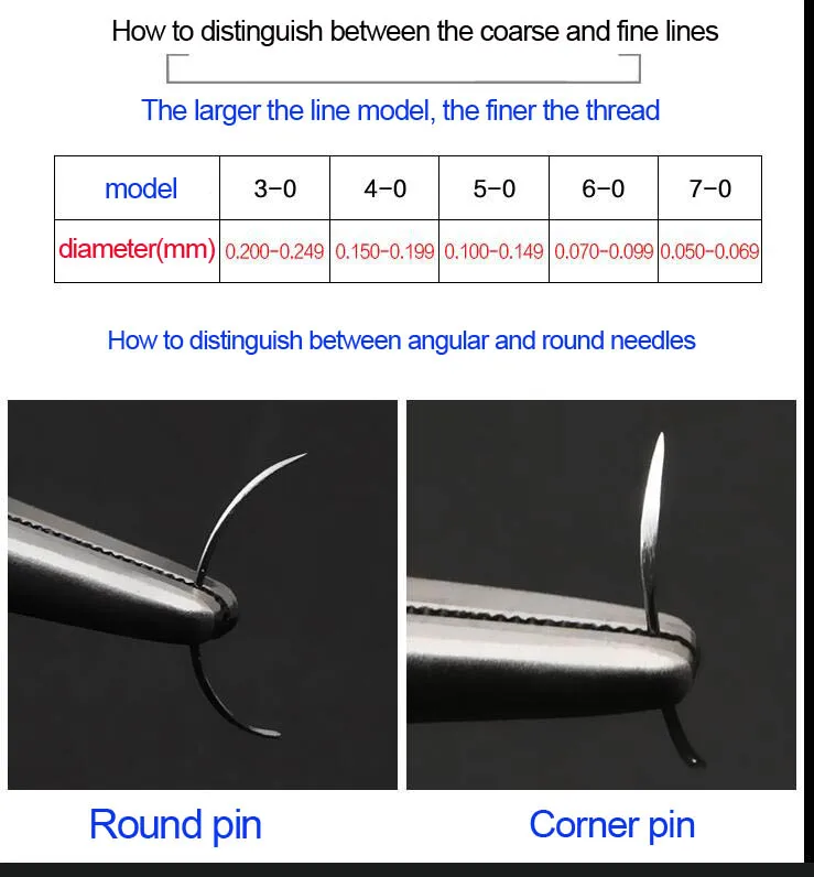10 шт./компл. аксессуары шовная игла микрохирургии моноволокна нейлона круглой проволоки иглы