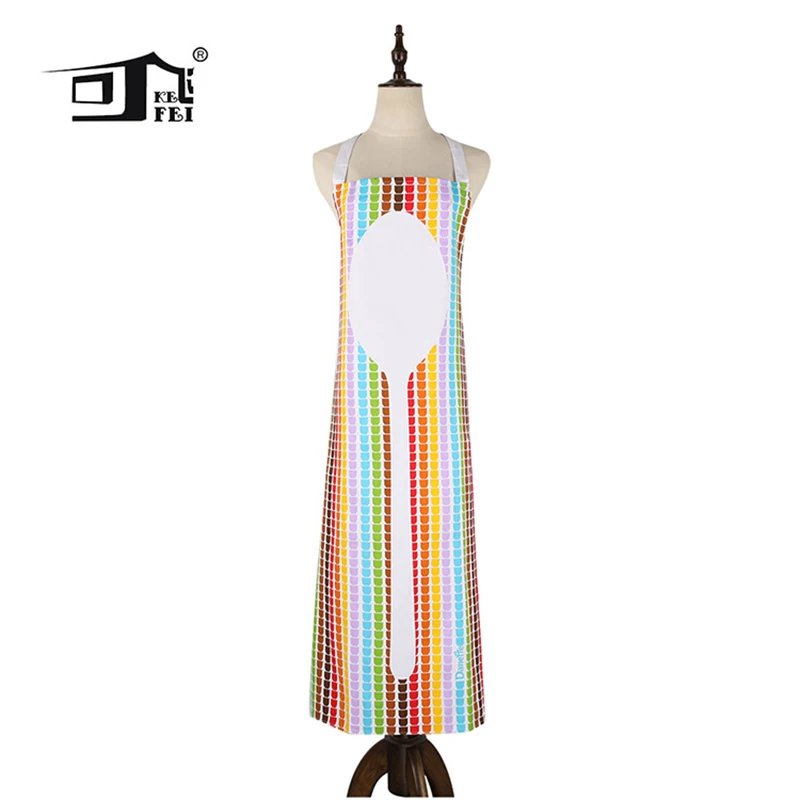 

2018 New Design 100% Cotton Colorful Women Kitchen Apron Chefs Cook BBQ Christmas Apron Long Aprons