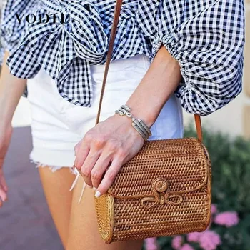 

Straw Bag For Women Rattan Handbags Summer Woven Beach Tote For Ladies Babi Rattan Bag Female Sac Bohemia Shoulder Bag Straw