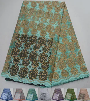 

Popular latest african laces 2019 african french lace fabric with stone high quality nigerian lace fabrics for dress PS-Q11