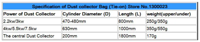 1 шт. под D470 L800mm пылесборник мешок для 2.2kw/3kw деревообрабатывающий пылеуловитель карманный фильтр