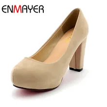 ENMAYER Fashion Wedding Pumps Sexy High Heel Shoes Brand Design Red Bottom Platform Pumps Hot Women