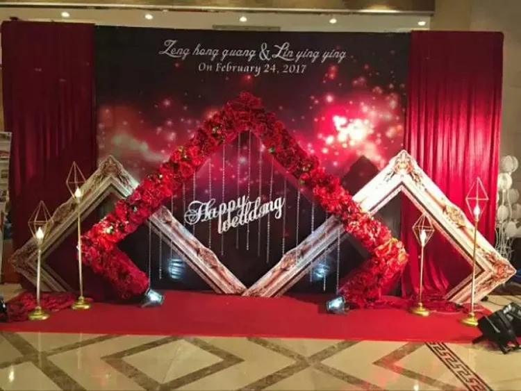 

Wedding background stands &Bridal arch frame background decoration cherry blossom arch round flower door frame wedding decora