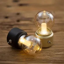 LED Bulb Night Light Retro USB 5V Rechargeable Battery Mood Luminaire Writing Desk Table Lights Portable Bedside Lamp