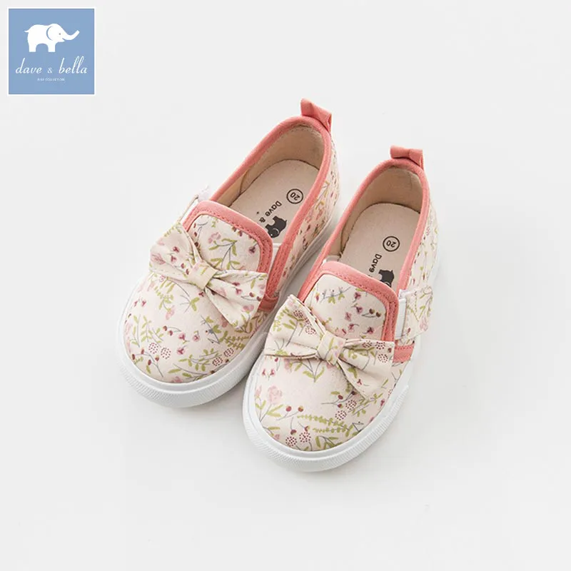 

DB6743 Dave Bella spring summer baby girl canvas shoes floral casual shoes