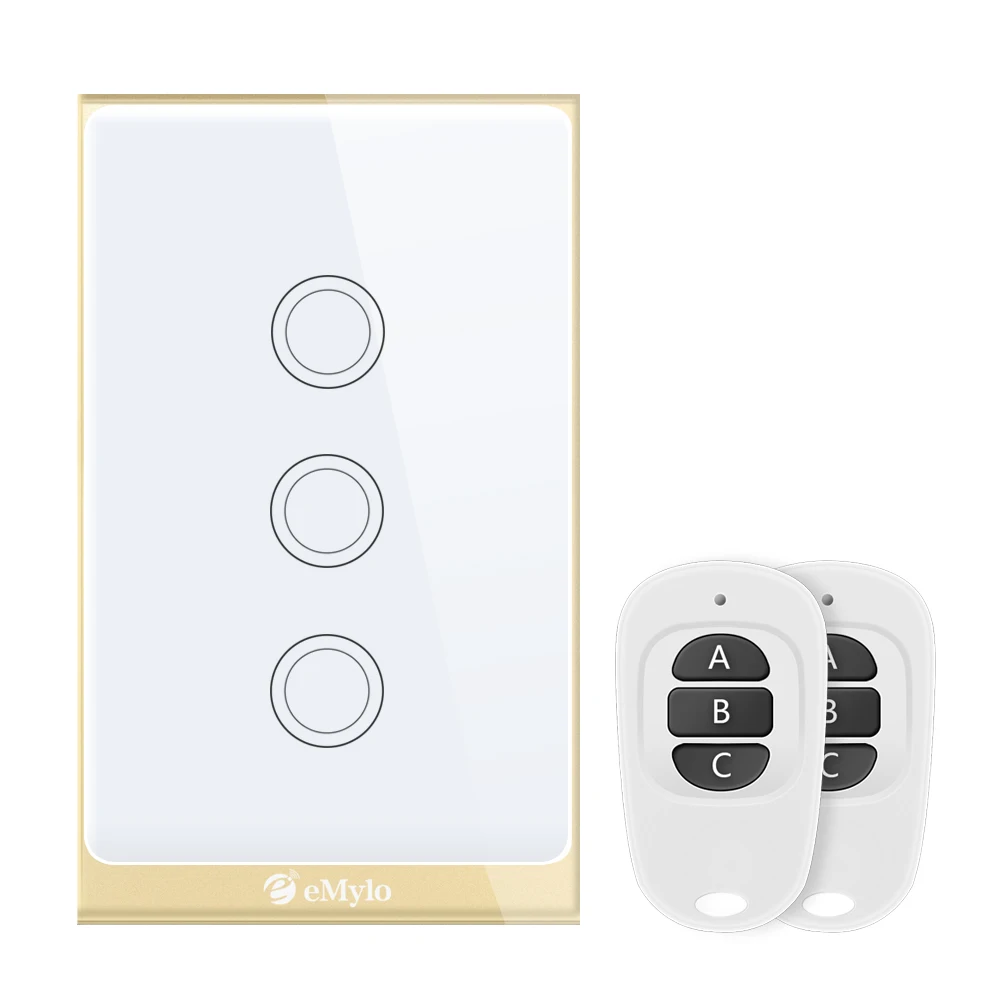 

eMylo WIFI Touch Light Switch Wallpad Smart Switch AC 220V 3ch 433mhz Wireless Remote Control Switch For Smart Life Google Home