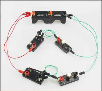 

1 Set School Circuit Experiment Series Parallel Electrical Equipment Physics Teaching Aids Lampholder Switch Wire Battery Box