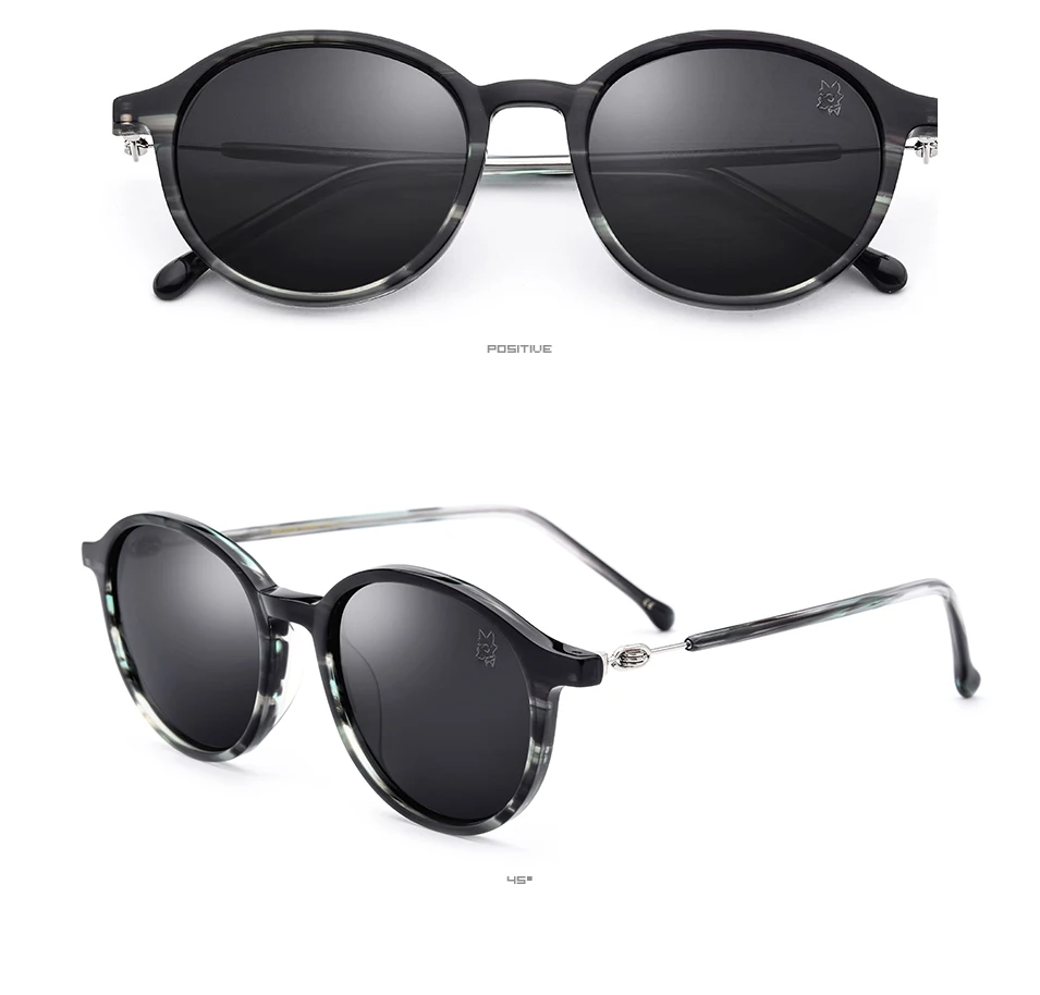 Ацетатные солнцезащитные очки для мужчин, модные брендовые дизайнерские поляризованные солнцезащитные очки, новые винтажные Ретро Круглые Солнцезащитные очки для женщин, очки без винтов