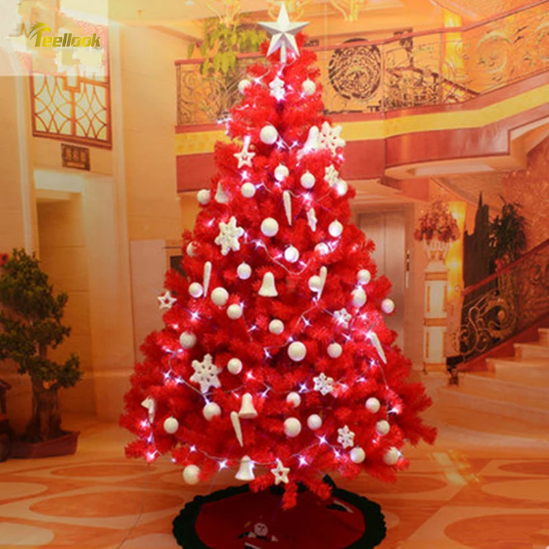 Behoort Thespian Incident, evenement Teellook kerstboom 1.8 m/180 cm grote rode kerstboom versierd kerstboom  pakket encryptie Kerst scene layout|tree decoration christmas|tree  decorationtrees layout - AliExpress